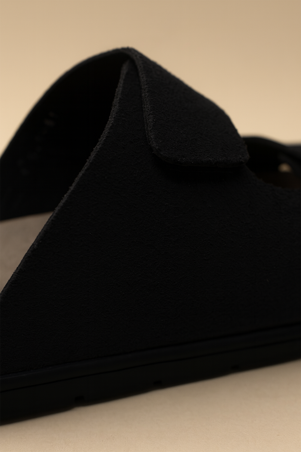 Black Suede Slides