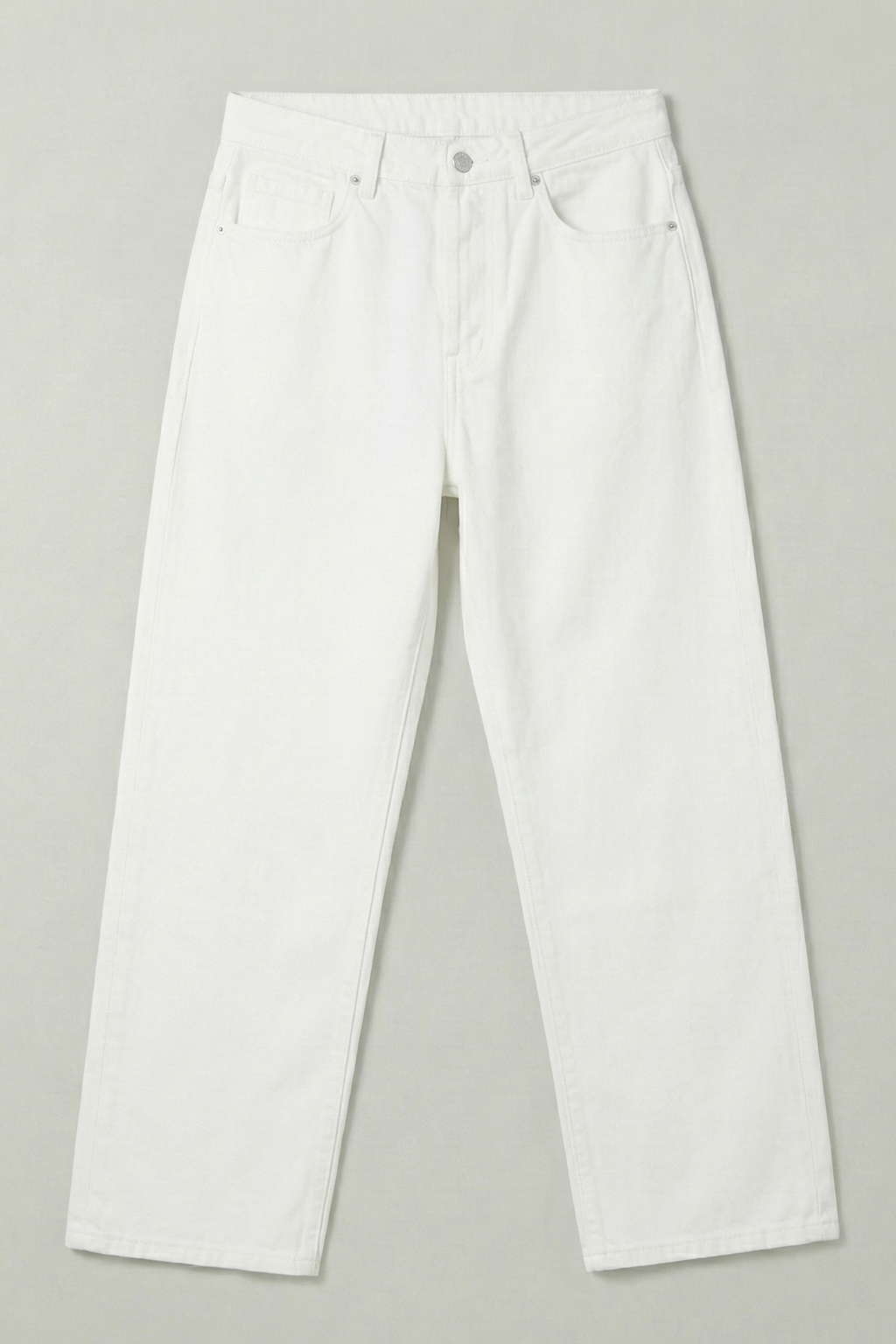 White Straight Fit Denim