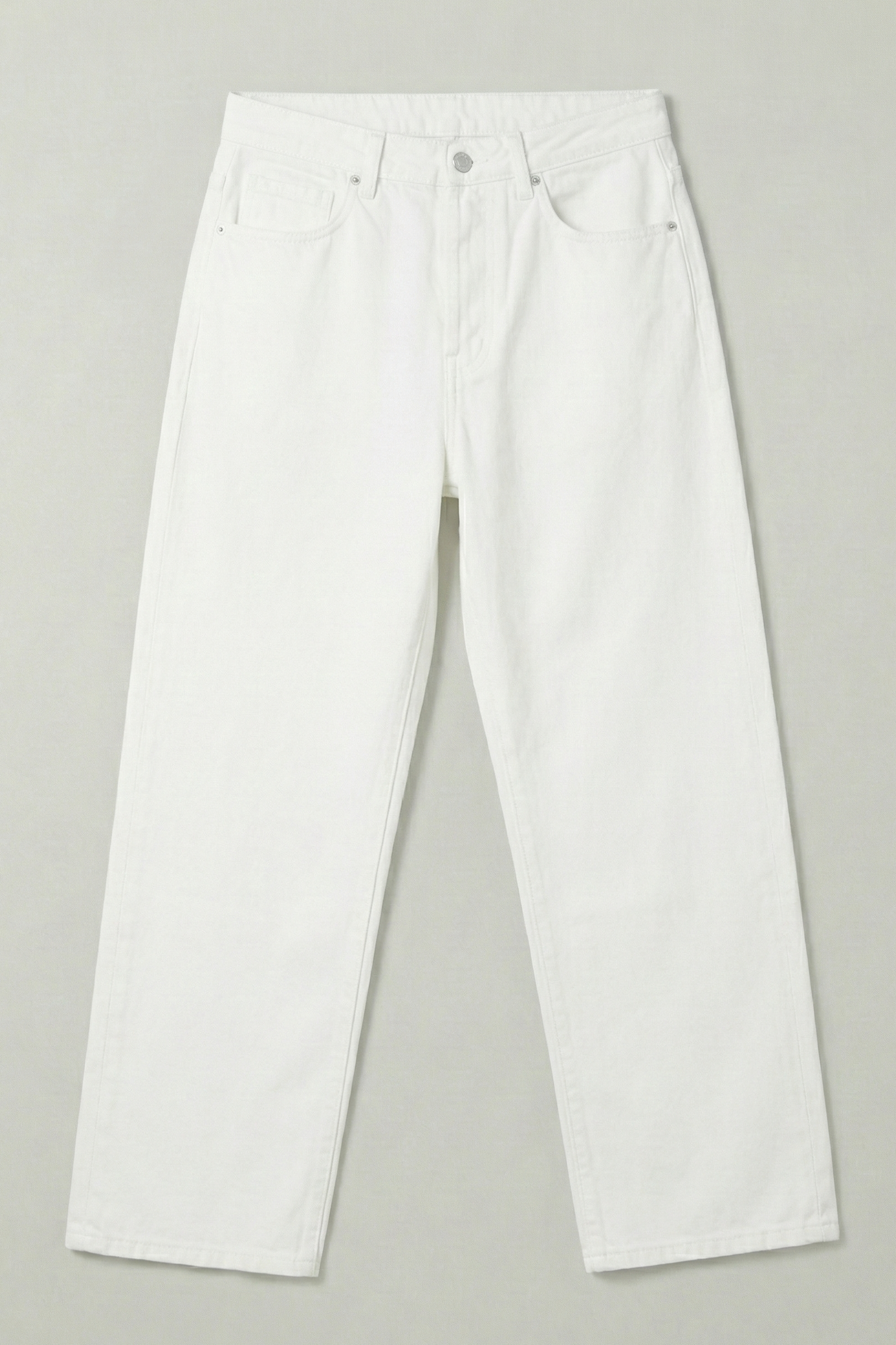 White Straight Fit Denim