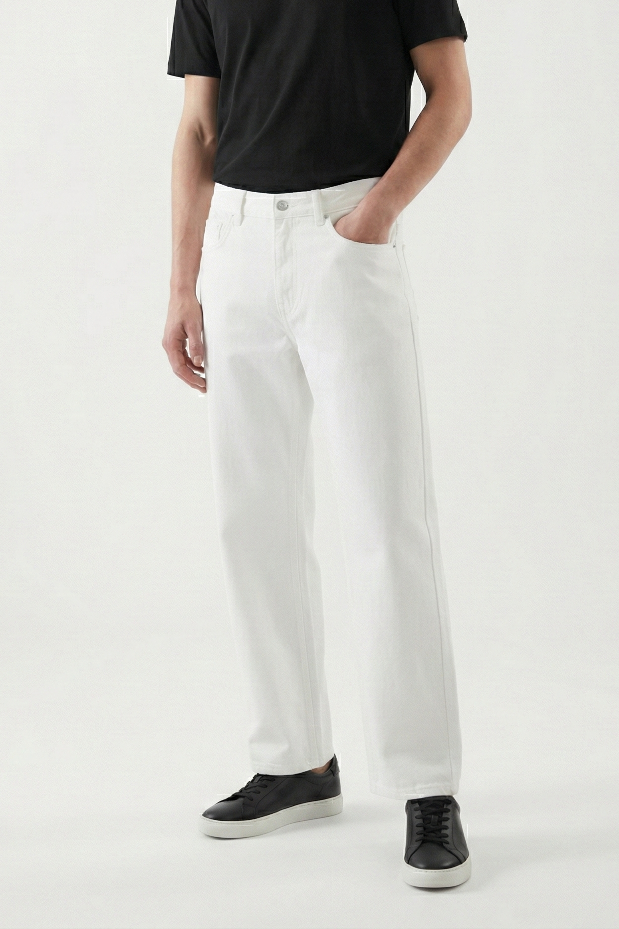 White Straight Fit Denim