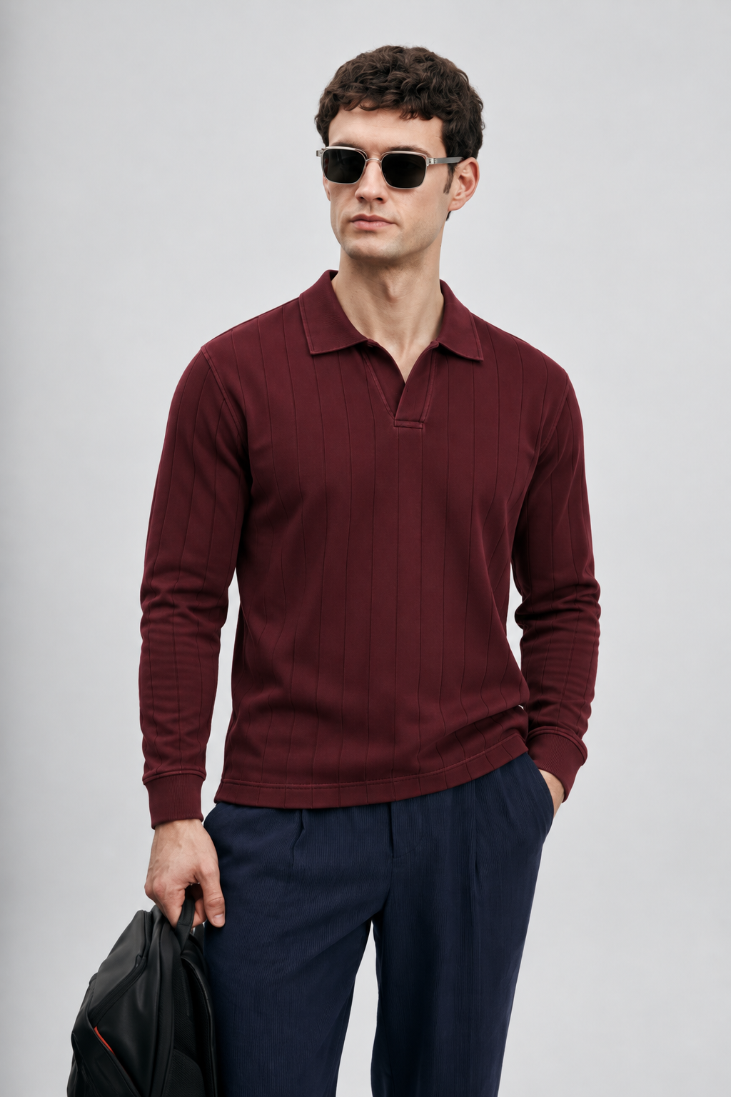 Drop Needle Maroon Polo