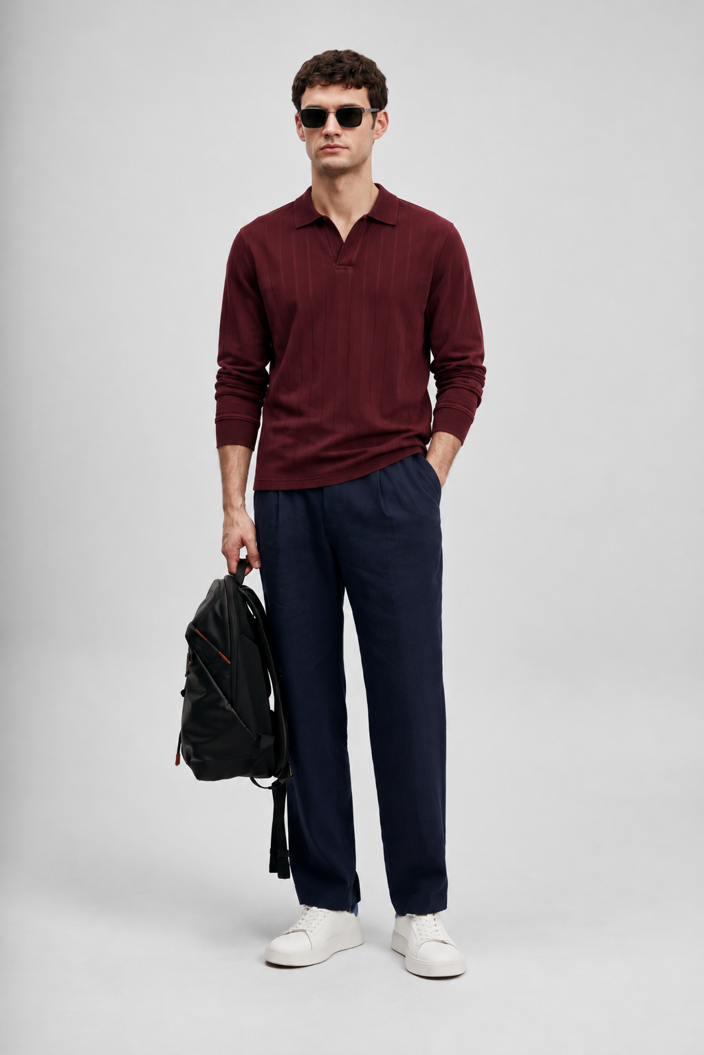 Drop Needle Maroon Polo