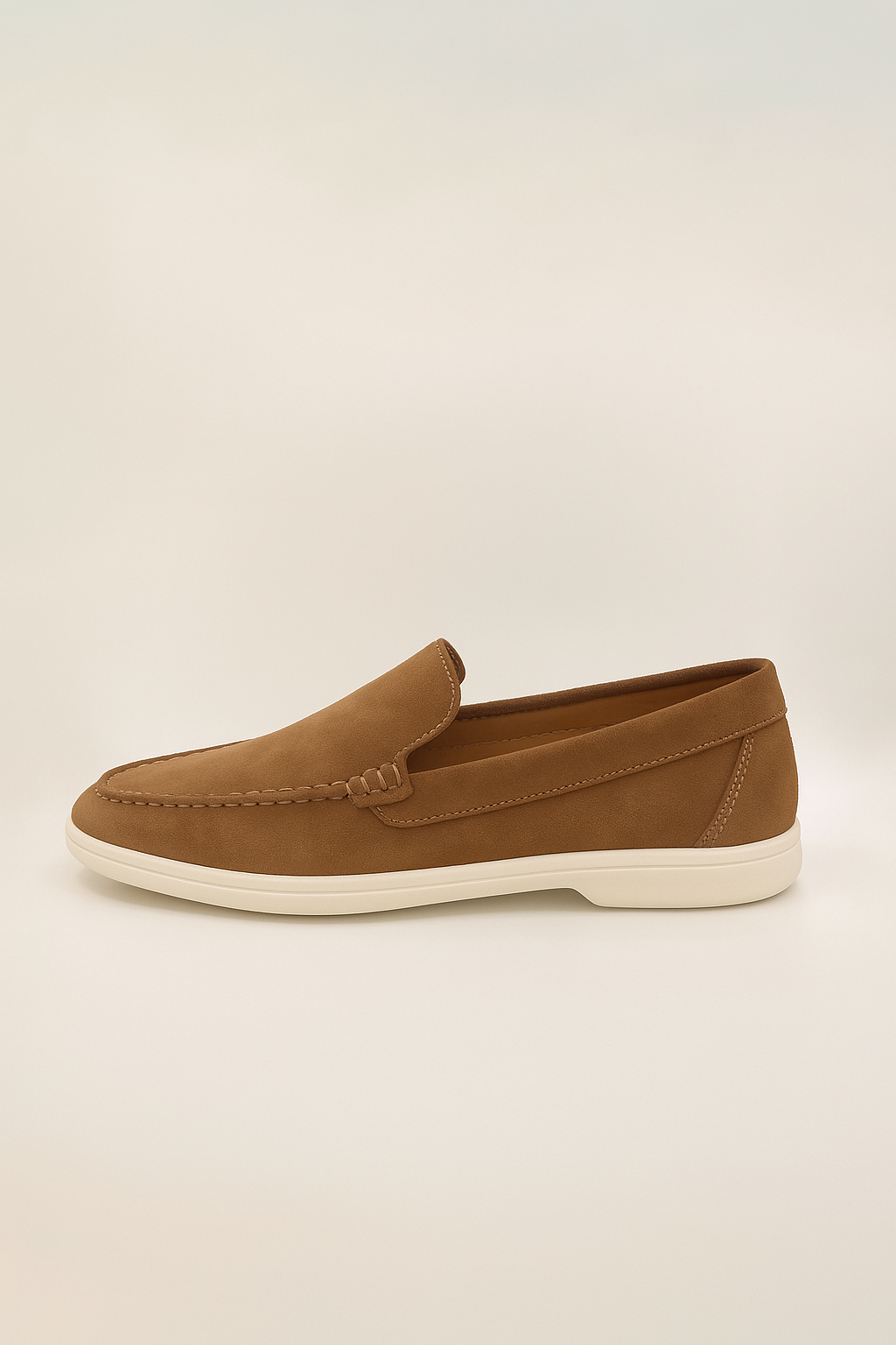 Tan Brown Suede Loafers