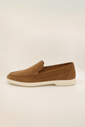 Tan Brown Suede Loafers