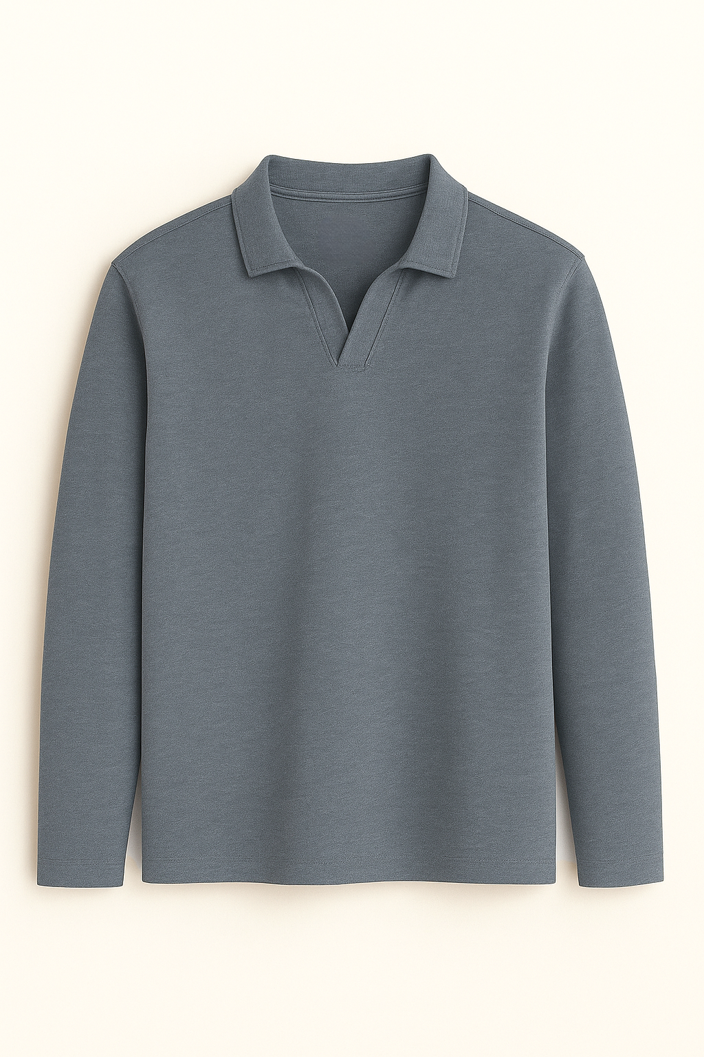 Steel Grey Full Sleeve Johnny Collar Polo
