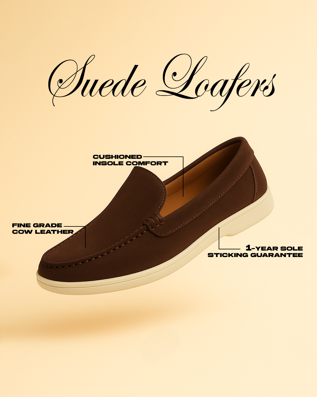 Chocolate Brown Suede Loafers