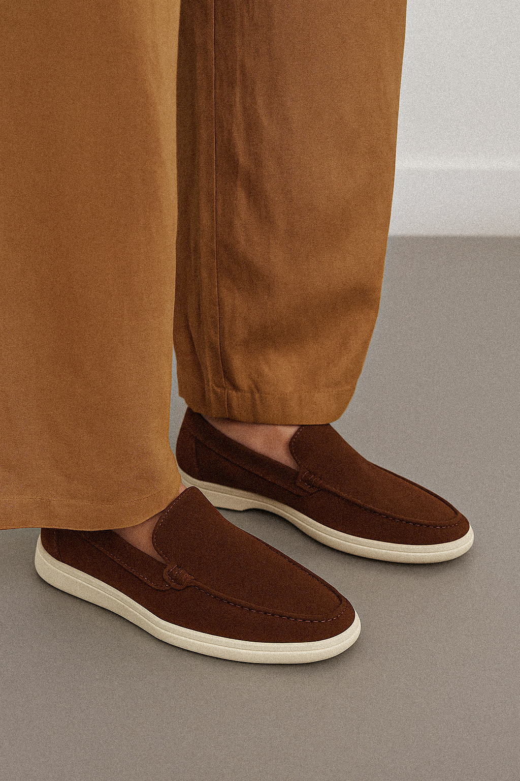 Chocolate Brown Suede Loafers