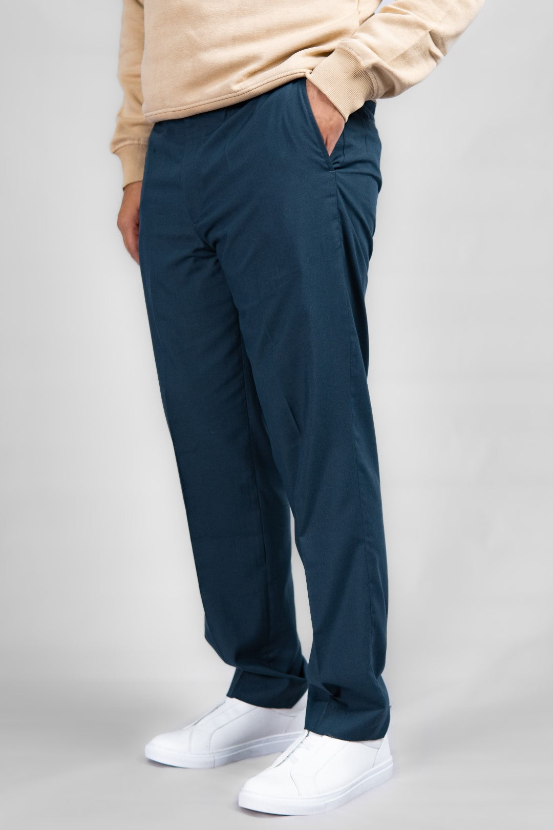 Tapered Fit Teal Blue Adjustable Pants