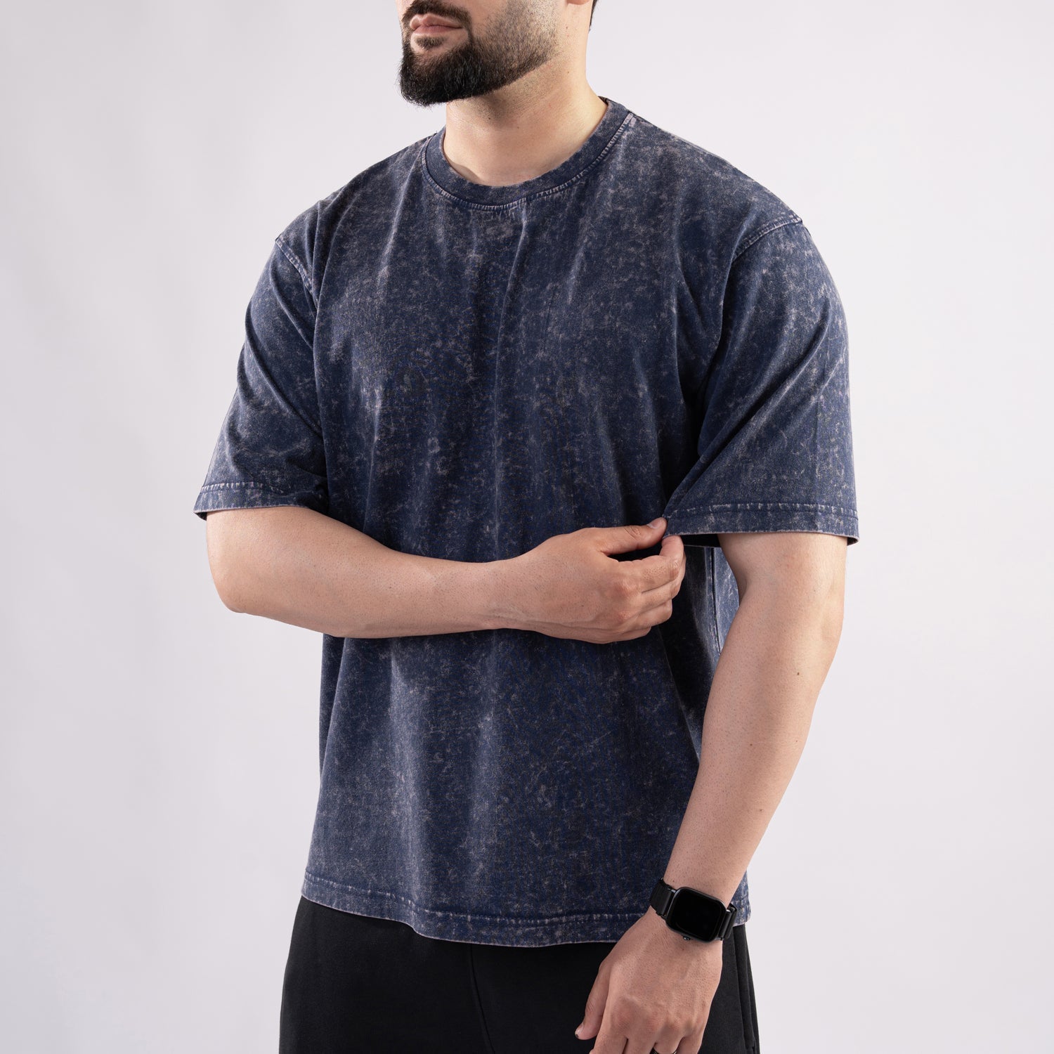 Navy Acid Wash Oversize T-Shirt