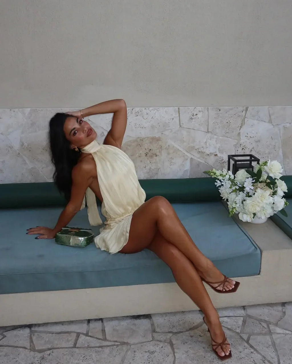 Norelina Halter Summer Mini Dress