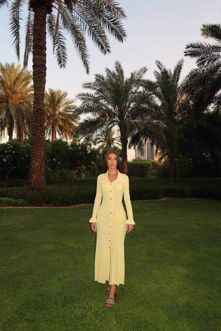 Cresenza Long Sleeve Ribbed Knit Sweater Maxi Dress