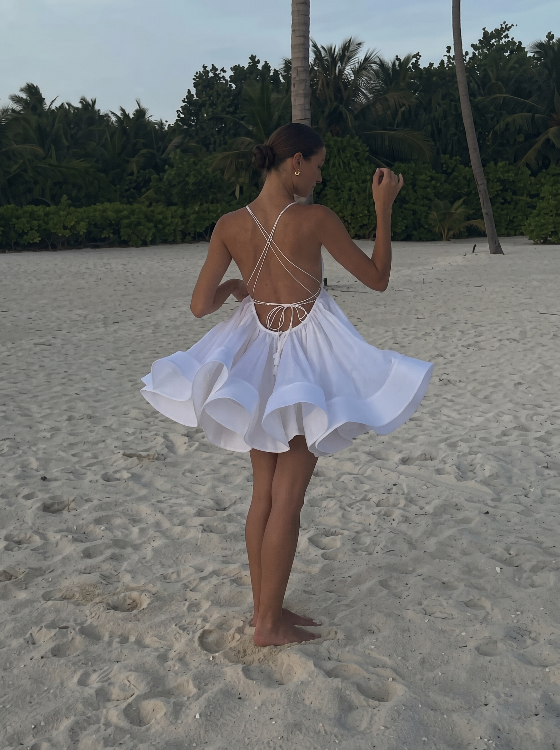 Perrine Deep-V Backless Mini Dress