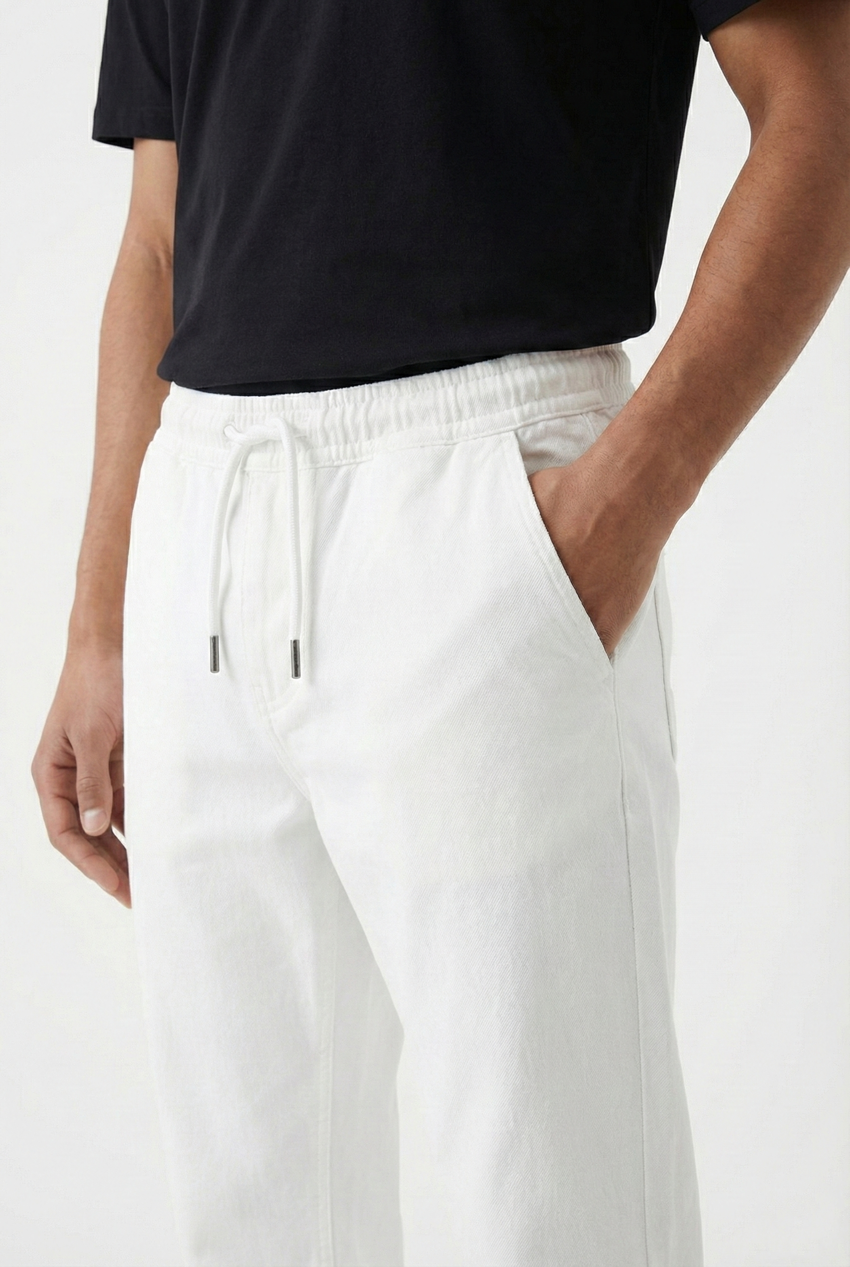 AO White Denim Joggers