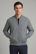 Steel Grey Windshell Bomber Jacket