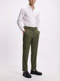Tobbaco Brown Pleated Gurkha Pants