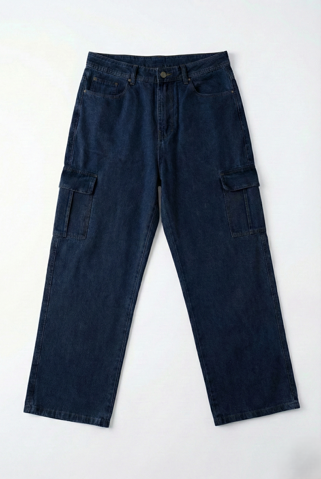 Straight Fit Dark Blue Denim Cargos