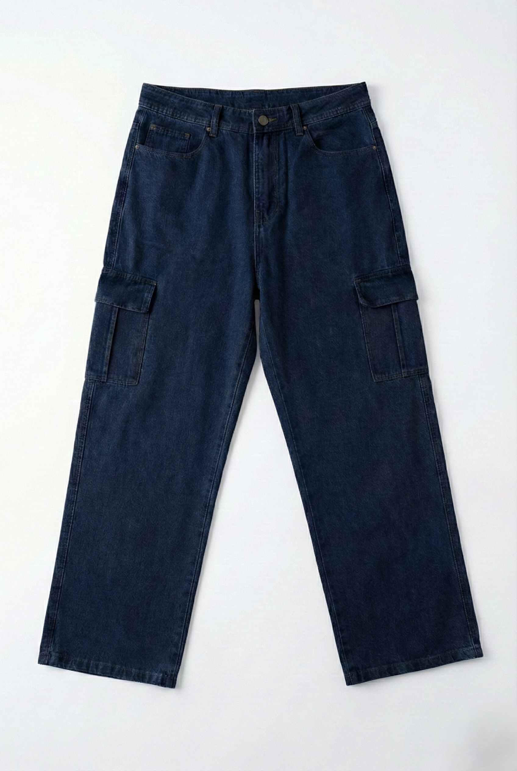 Straight Fit Dark Blue Denim Cargos