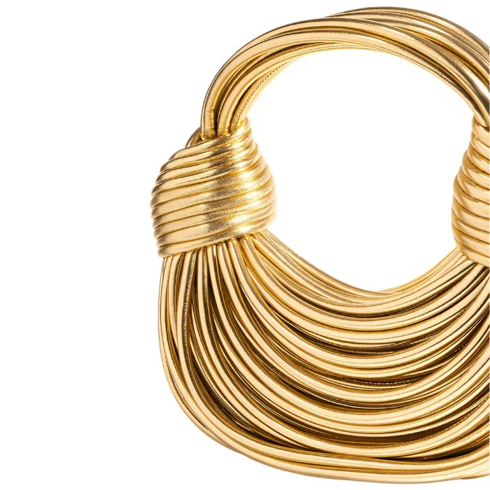 Carmedina Sculpted Gold Handbag