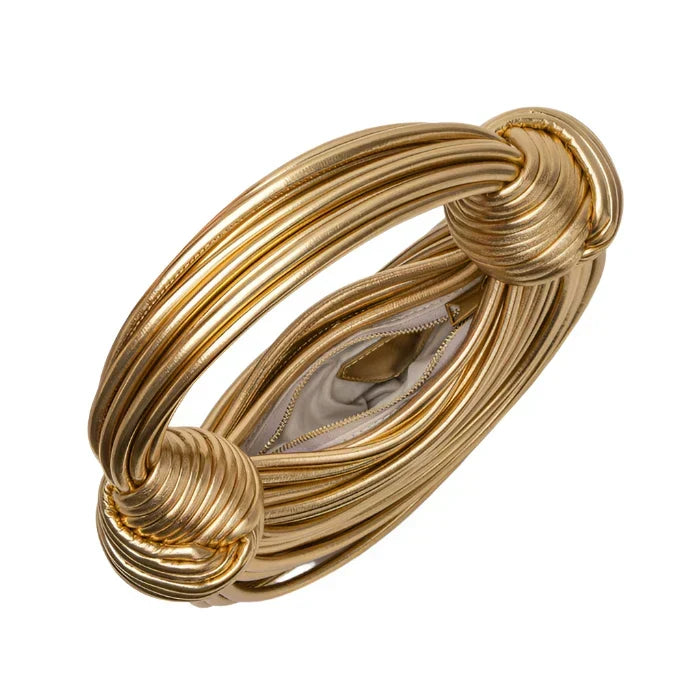 Carmedina Sculpted Gold Handbag