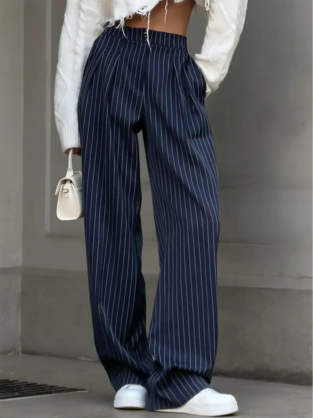 Dilavita Pinstripe Wide-Leg Pants