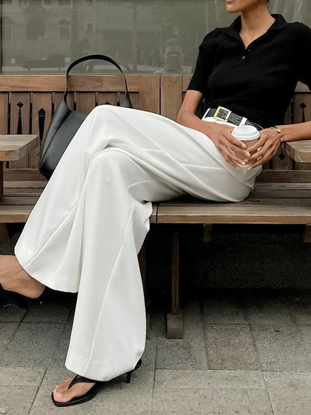Amarzina White Wide-Leg Pants