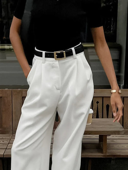 Amarzina White Wide-Leg Pants