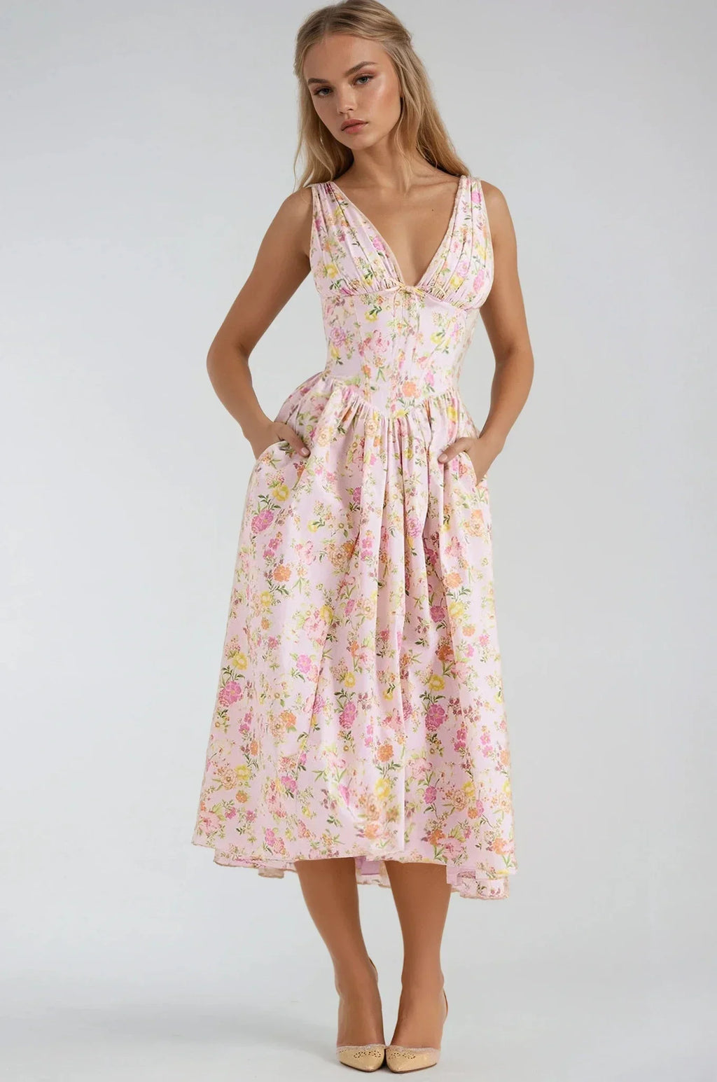 Ilvina Floral Garden Party Midi Dress