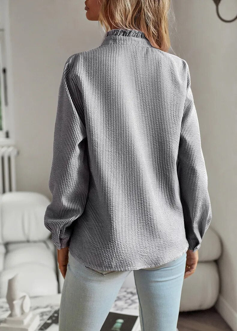 Ella Pleated Ruffle Blouse