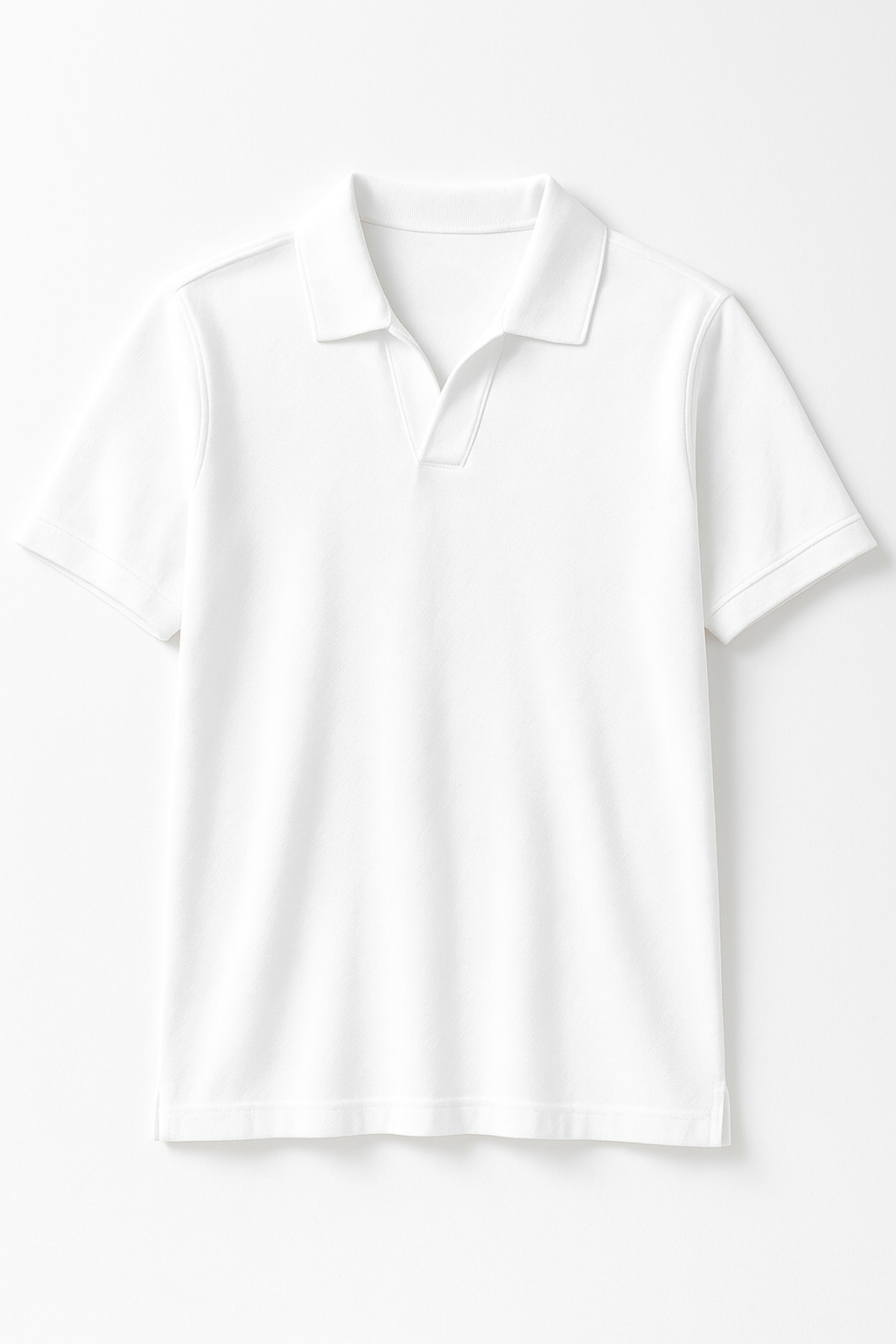 White Johnny Collar Polo