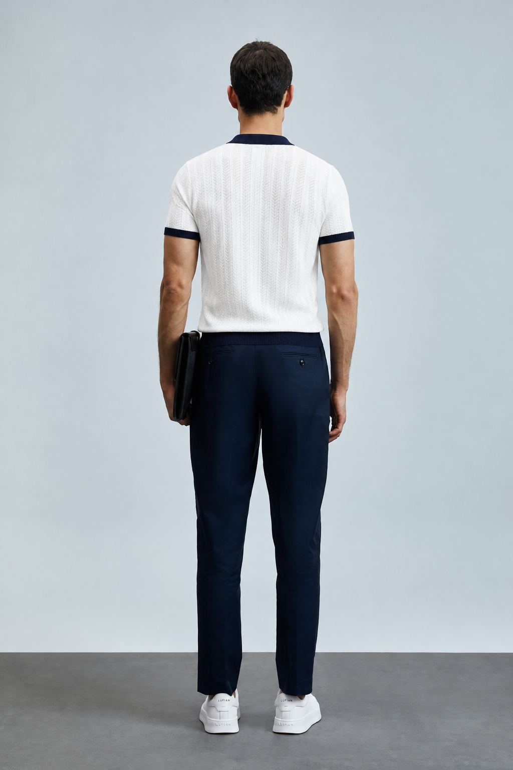 Textured V-Neck Polo