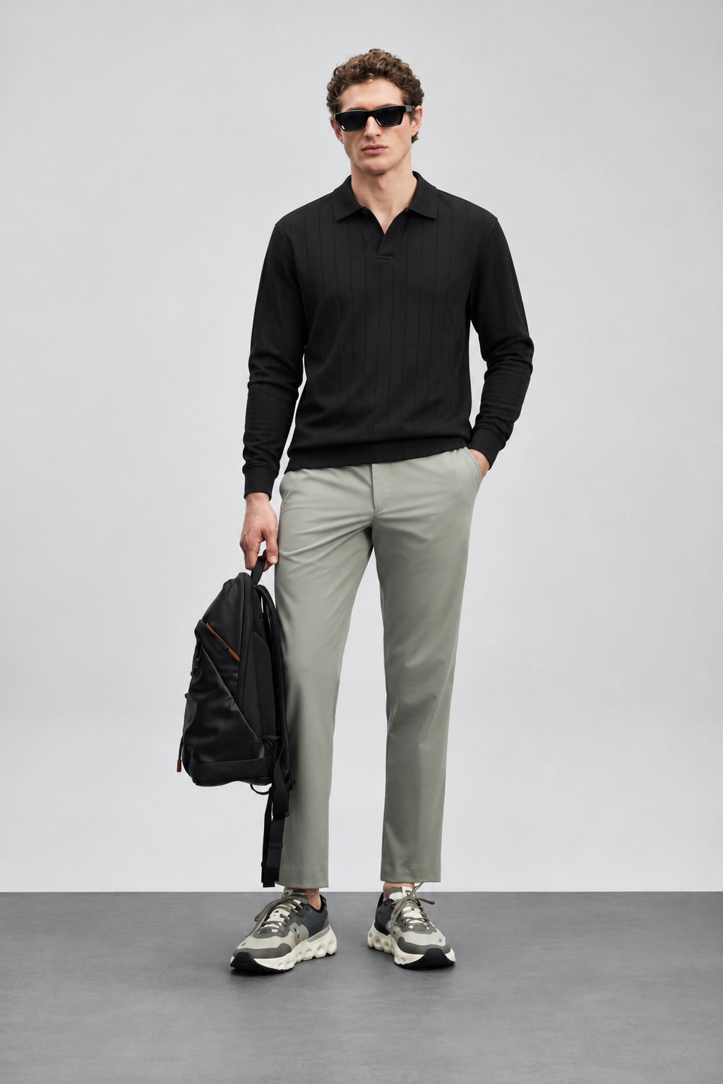 Drop Needle Black Polo