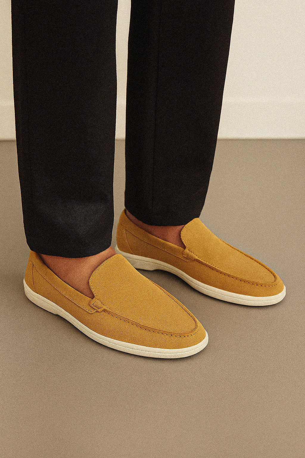Mustard Suede Loafers