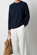 Navy Textured Sweatshirt