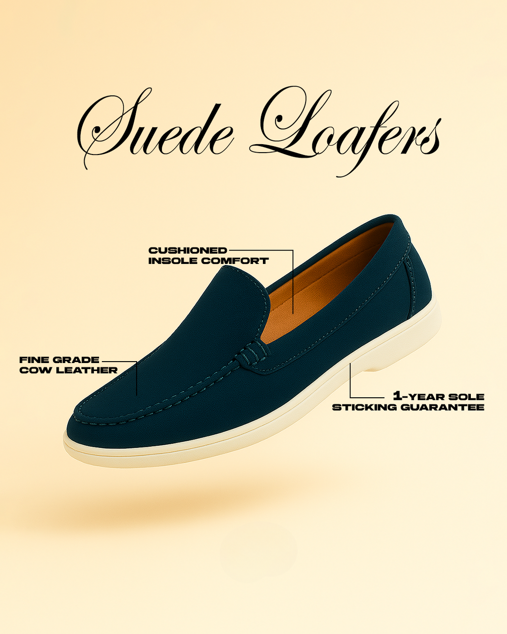 Teal Blue Suede Loafers