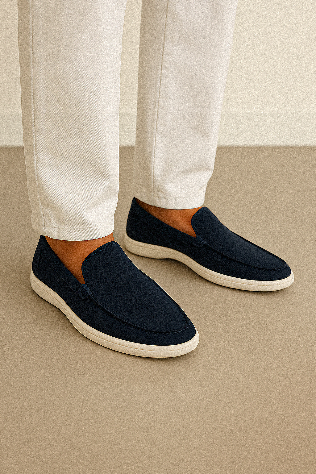 Teal Blue Suede Loafers