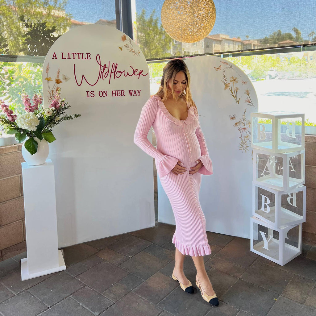 Divinale Long Sleeve Bodycon Ribbed Knit Sweater Maxi Dress