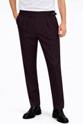 Walnut Brown Pleated Gurkha Pants