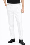 White Pleated Gurkha Pants