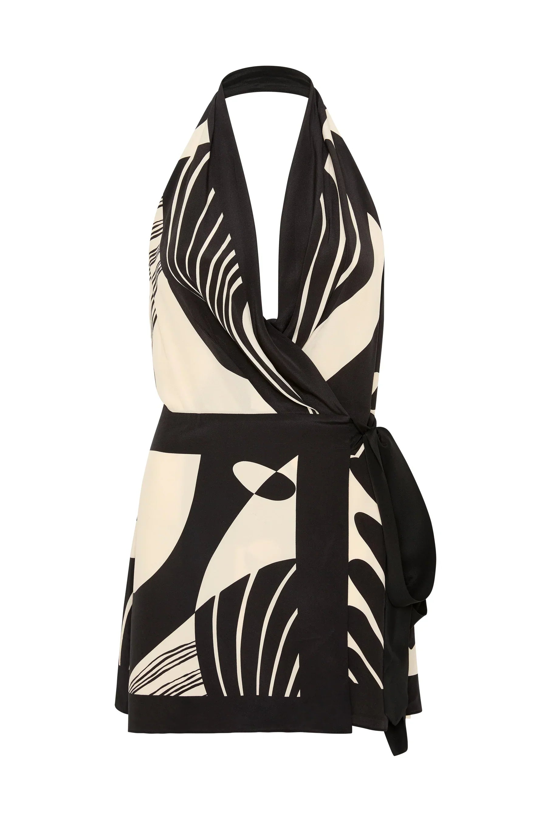 Amara Wrap Halter Mini Dress