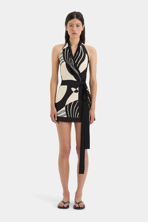 Amara Wrap Halter Mini Dress