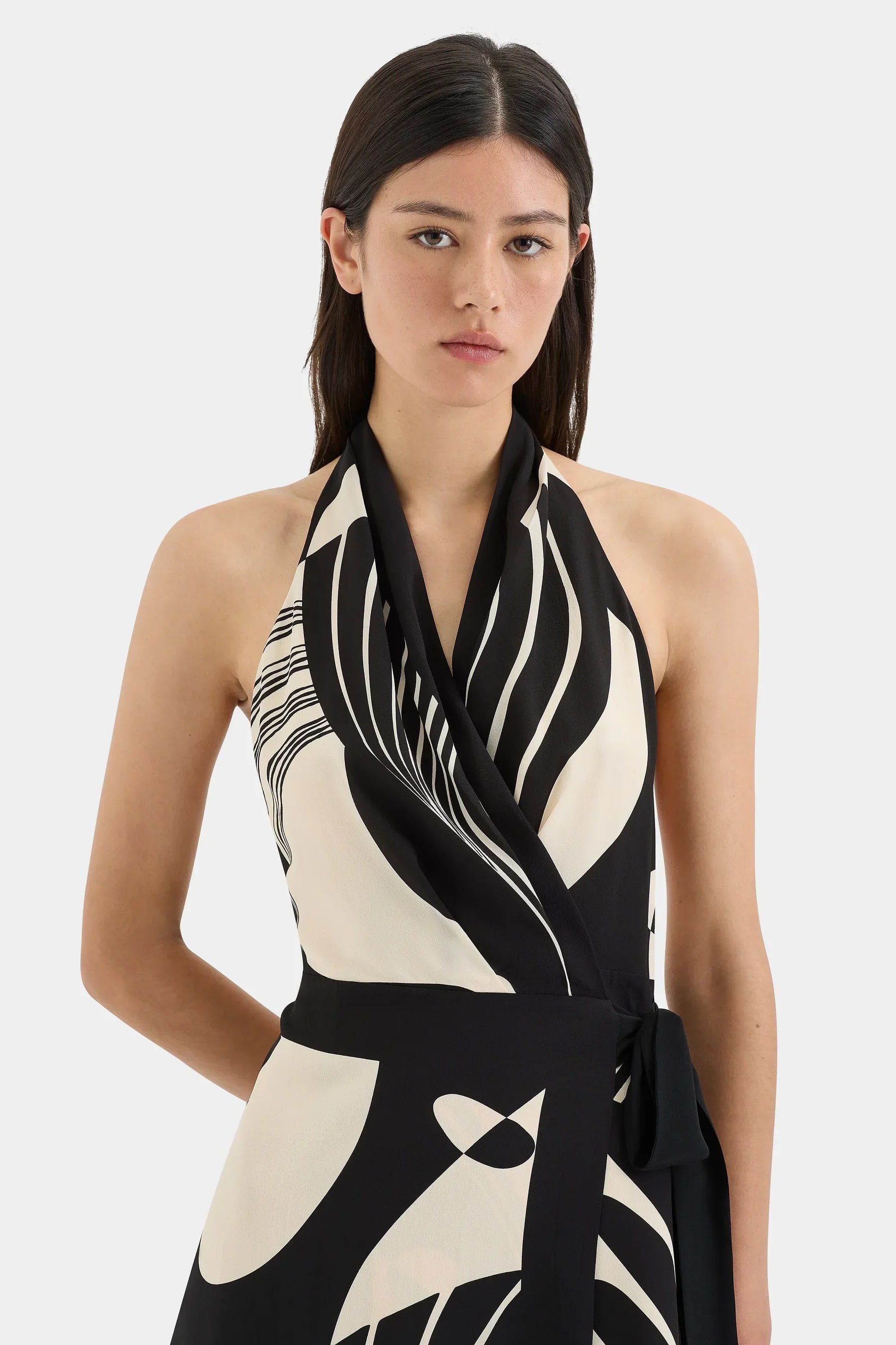 Amara Wrap Halter Mini Dress