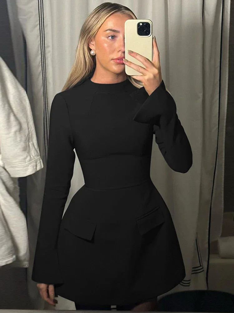 Talia Long Sleeve A-Line Mini Dress