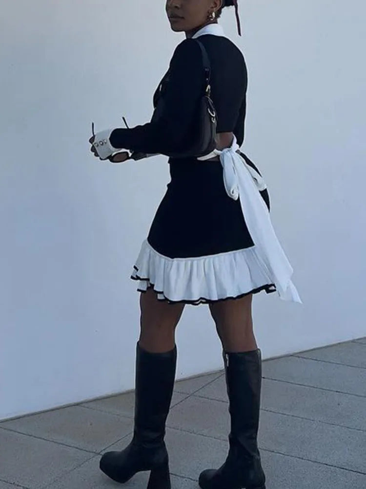 Aimee Ruffled Knit Mini Dress
