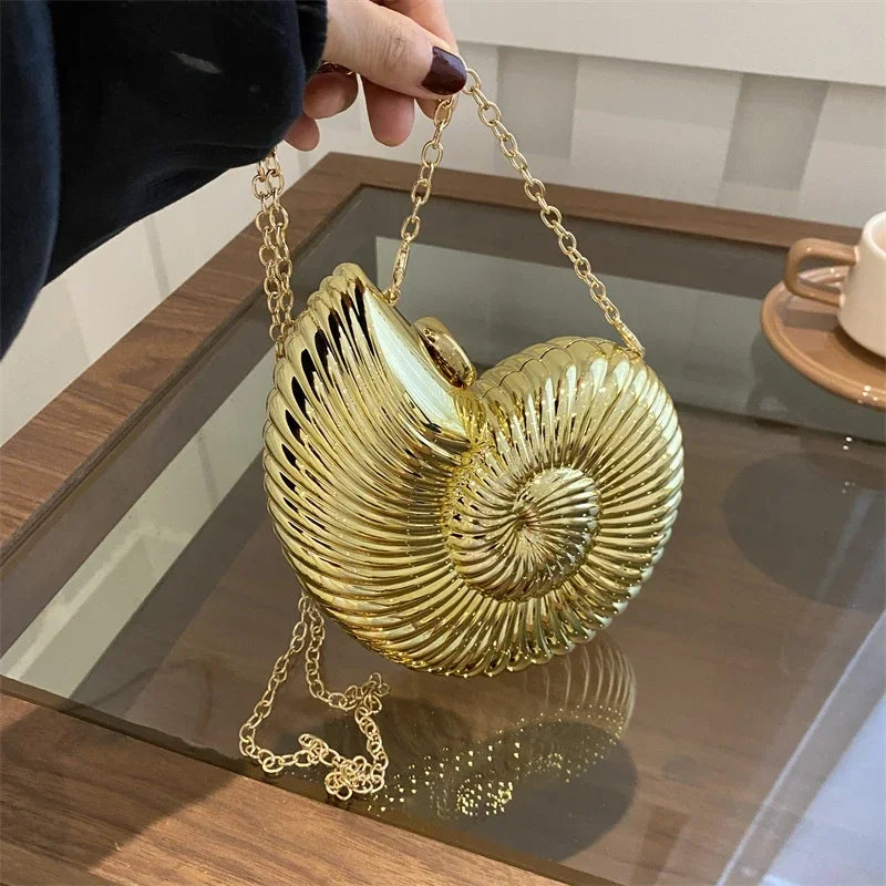 Marella Metallic Shell Clutch