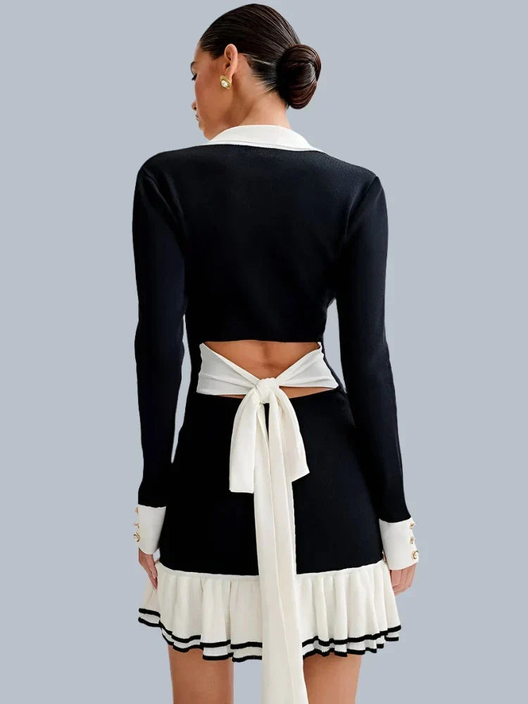 Aimee Ruffled Knit Mini Dress