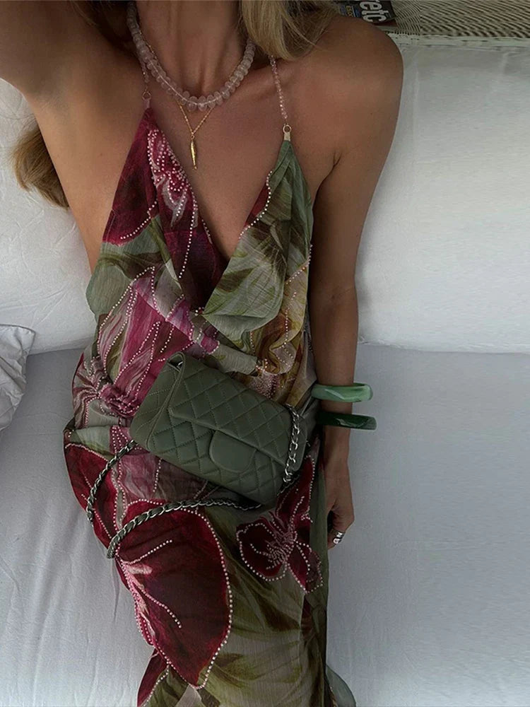 Marzia Floral Halter Maxi Dress