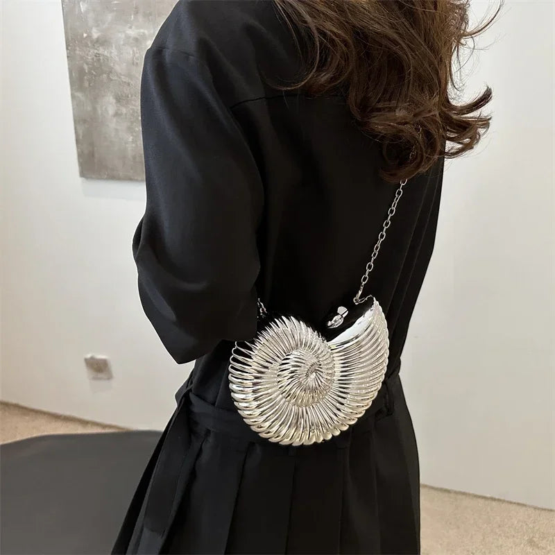 Marella Metallic Shell Clutch