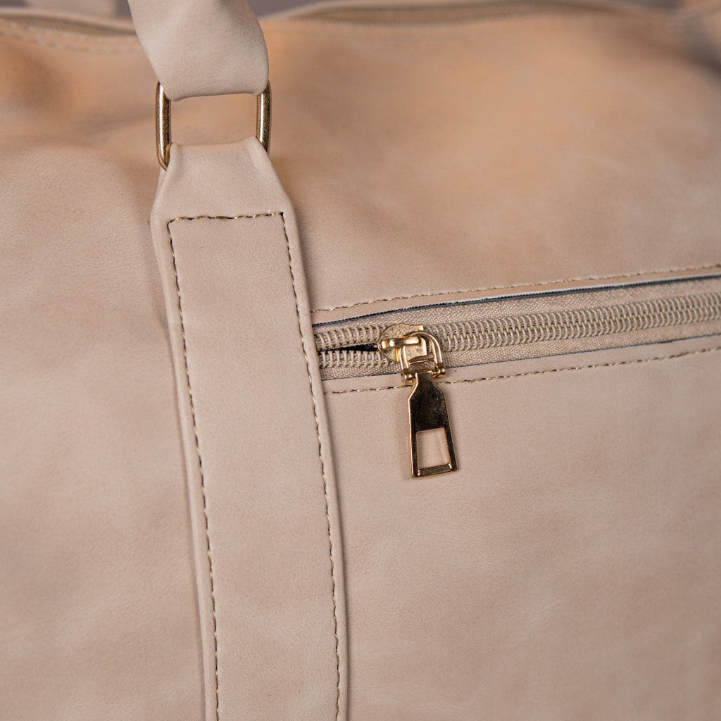 Beige Vintage Duffle Bag