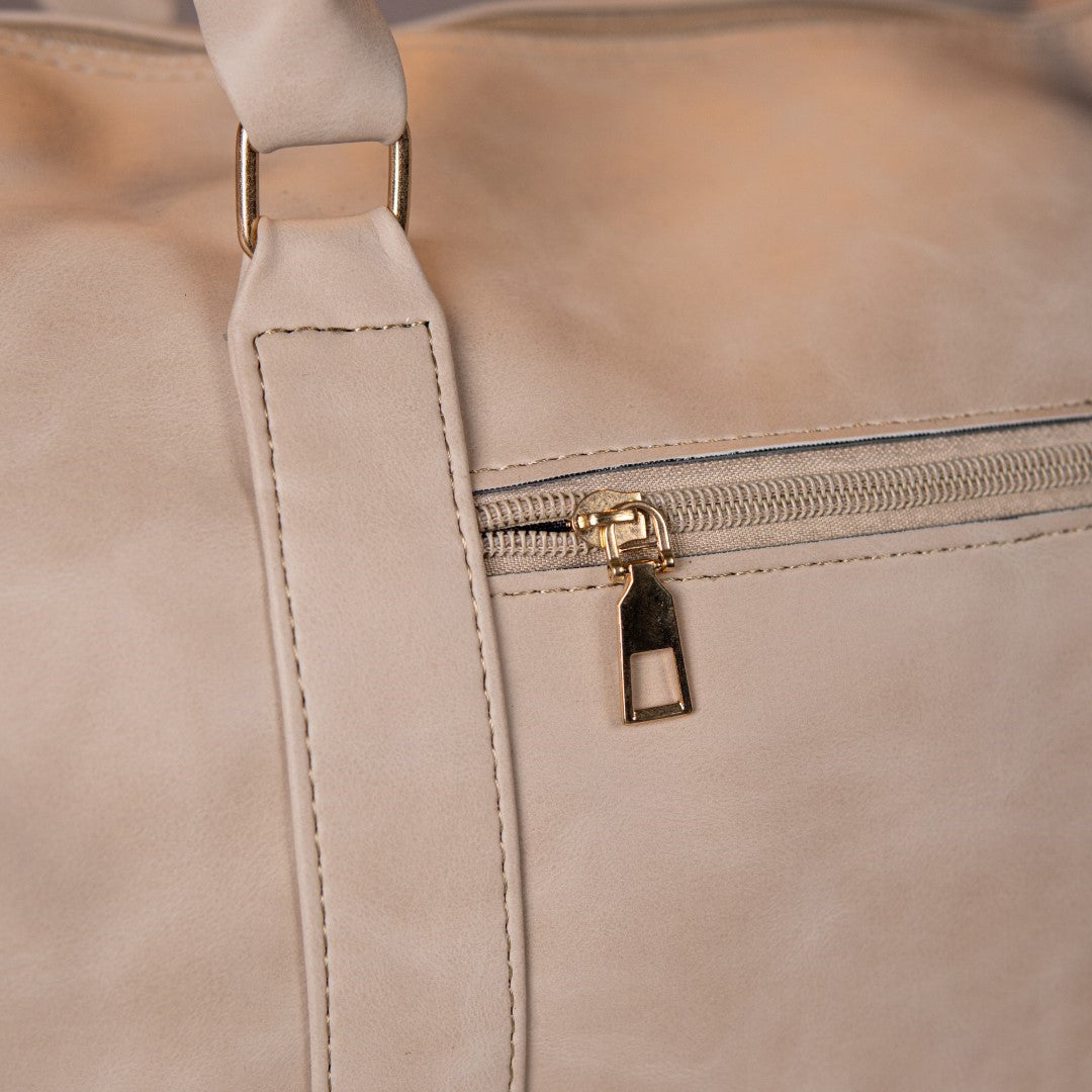 Beige Vintage Duffle Bag