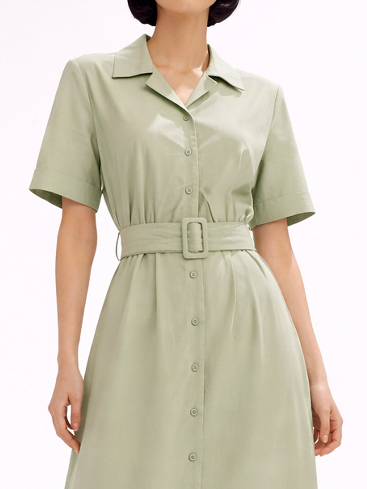 Mint Green Collared Flare Dress